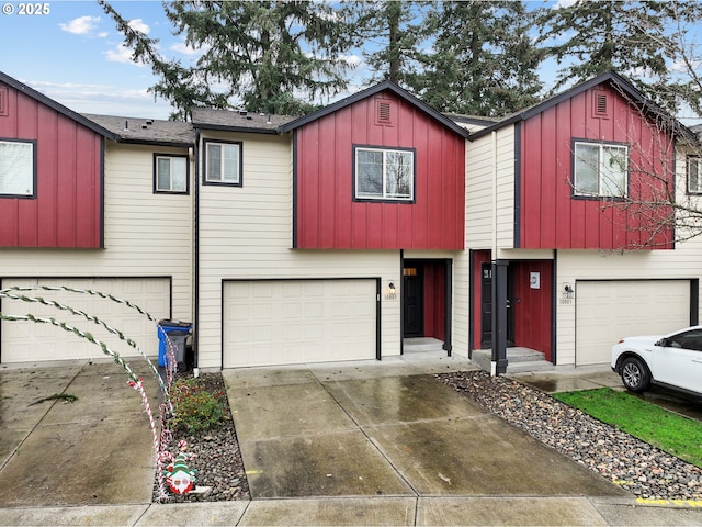 view of property with a garage