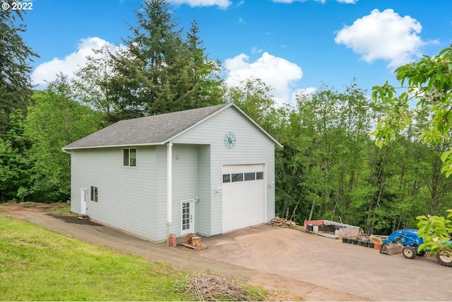 view of garage