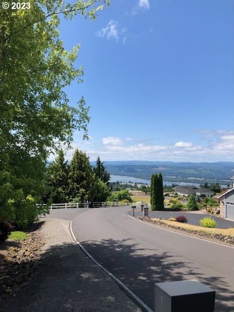 view of street with a mountain view