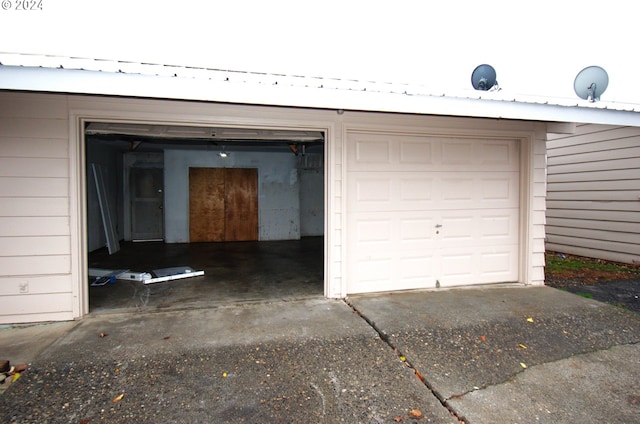 view of garage