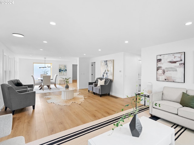 living room featuring light hardwood / wood-style flooring