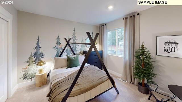 view of carpeted bedroom