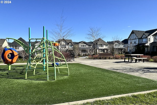 view of playground featuring a yard