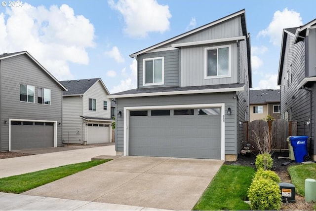 view of front of house with a garage