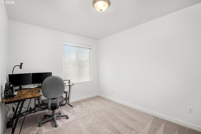 view of carpeted office space