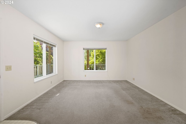 spare room with light colored carpet and plenty of natural light