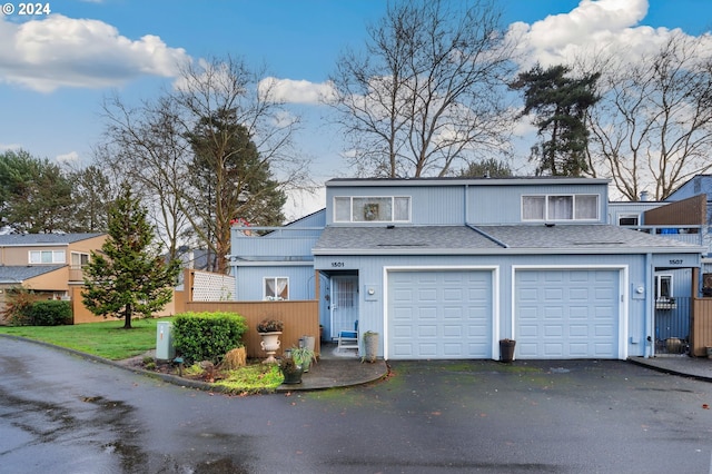 view of property with a garage