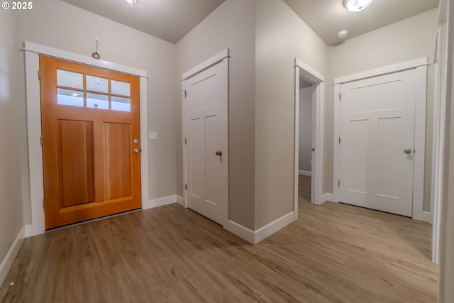 entryway featuring light hardwood / wood-style flooring