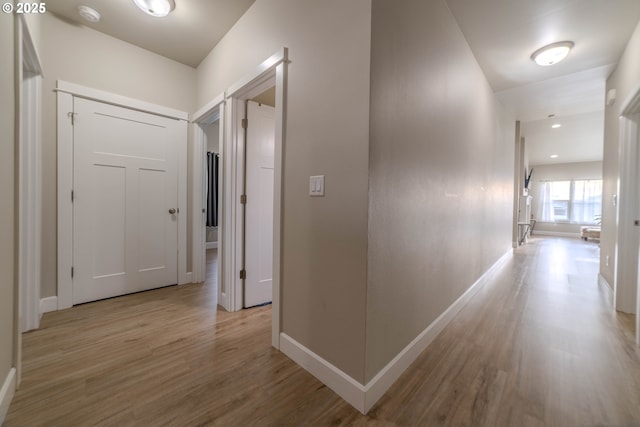 hall featuring light hardwood / wood-style floors