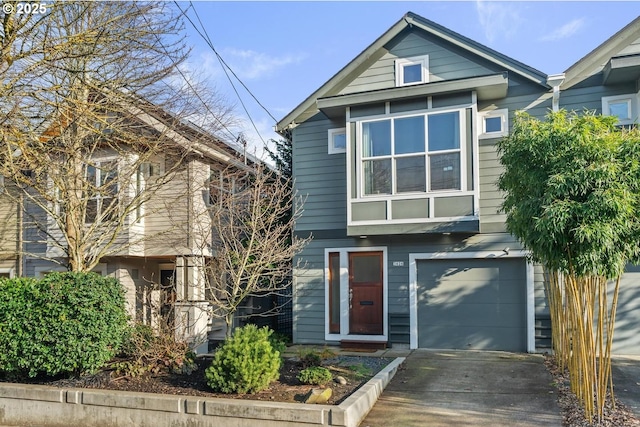 view of front of home with a garage