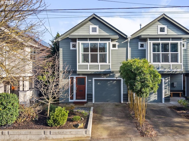 view of front of house with a garage