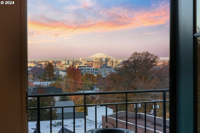 balcony featuring a view of city