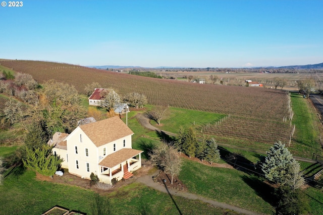 drone / aerial view featuring a rural view