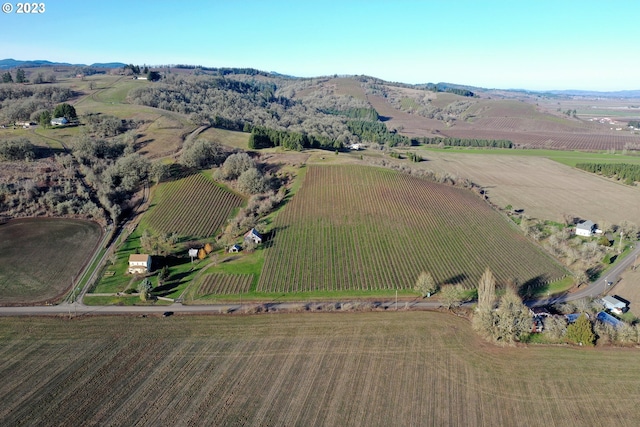 drone / aerial view with a rural view