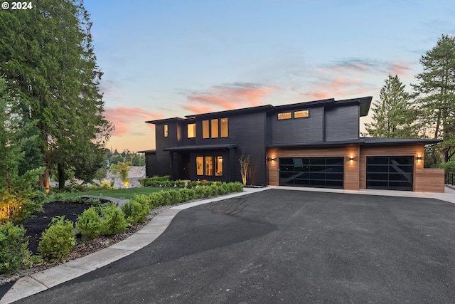 contemporary house featuring a garage