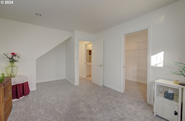 bonus room with light colored carpet