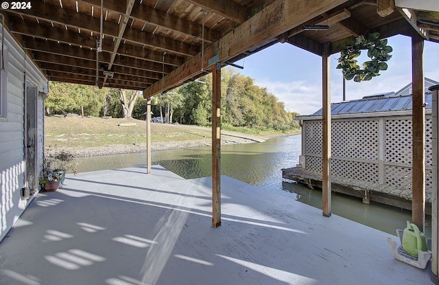 view of dock area