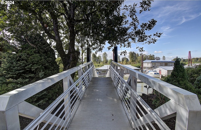 view of dock area