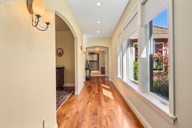 hall featuring hardwood / wood-style flooring