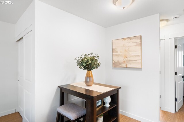 interior space featuring light hardwood / wood-style floors