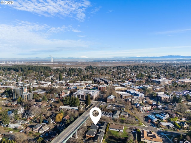 aerial view featuring a mountain view