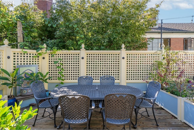 view of wooden deck