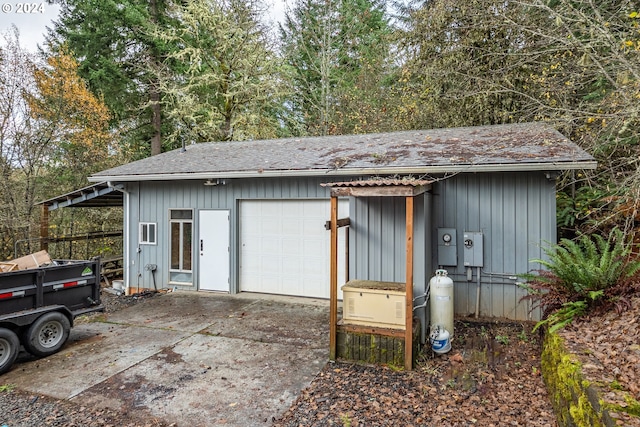 view of garage