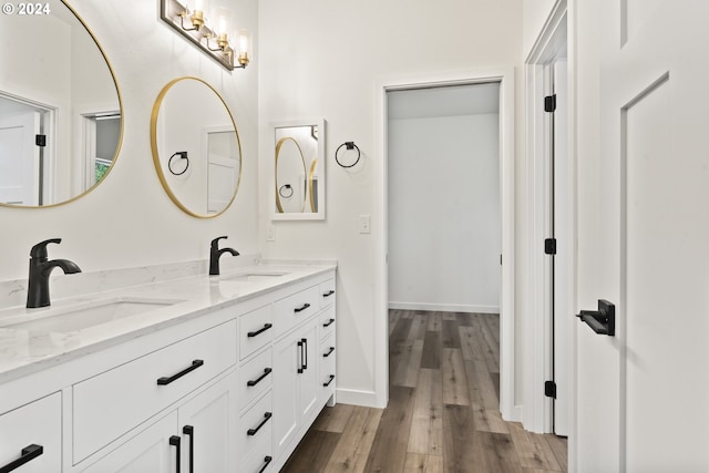 6018 Little Woahink Dr, Florence, OR 97439 - full bath with wood finished floors and double vanity