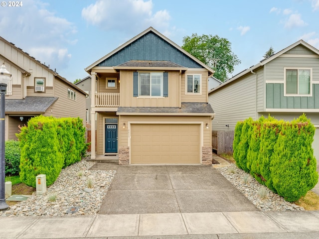 view of front of home featuring a garage