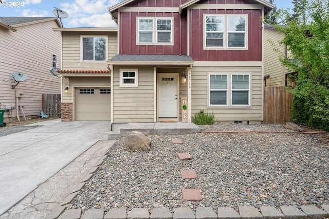 view of front of home featuring a garage