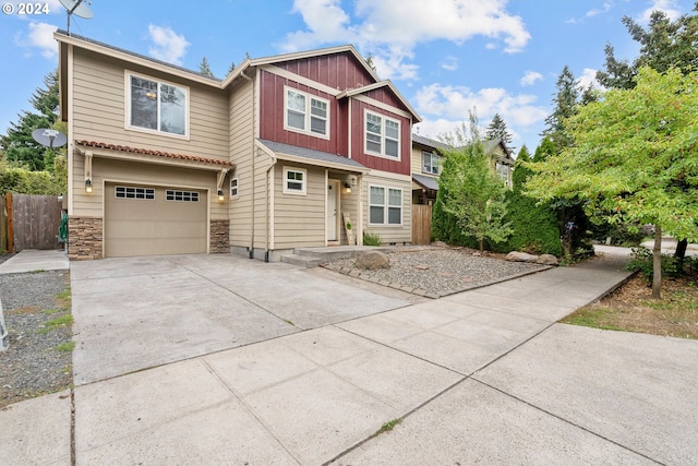 view of front facade with a garage