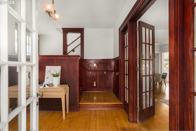 hallway with light wood-type flooring