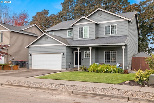 view of front facade with a front yard