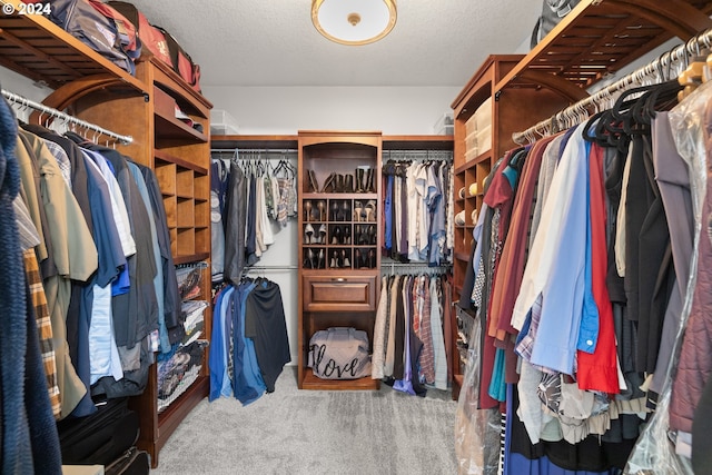 spacious closet featuring carpet floors