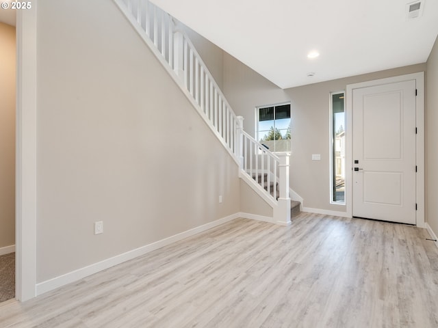 foyer featuring light hardwood / wood-style floors