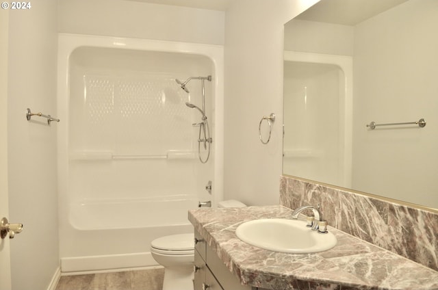 bathroom with tile patterned floors, decorative backsplash, toilet, and vanity