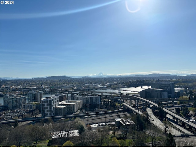 property's view of city featuring a mountain view