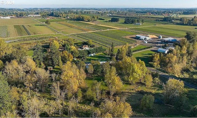 bird's eye view with a rural view