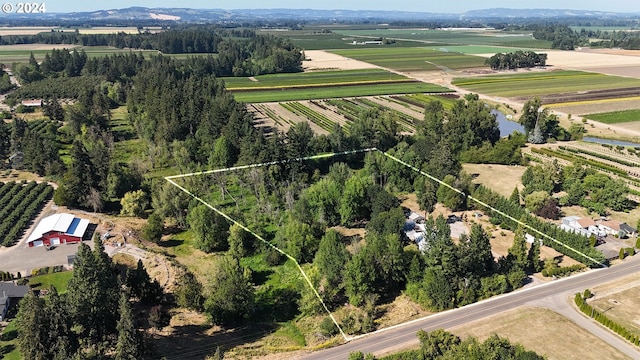 bird's eye view with a rural view