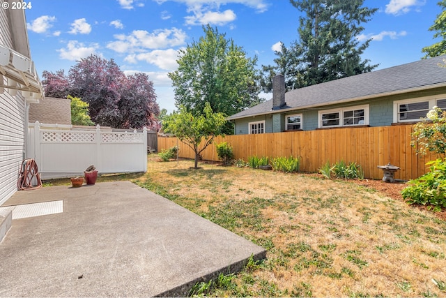 view of yard with a patio