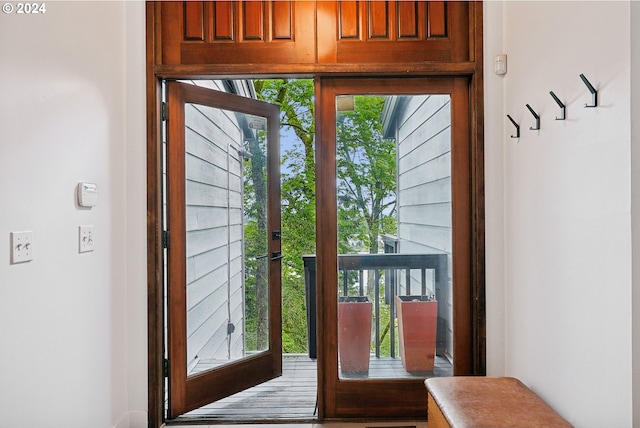 doorway featuring french doors