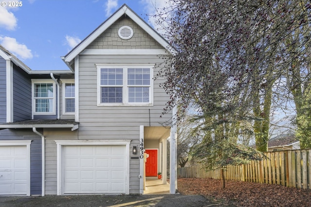 view of front of house featuring a garage