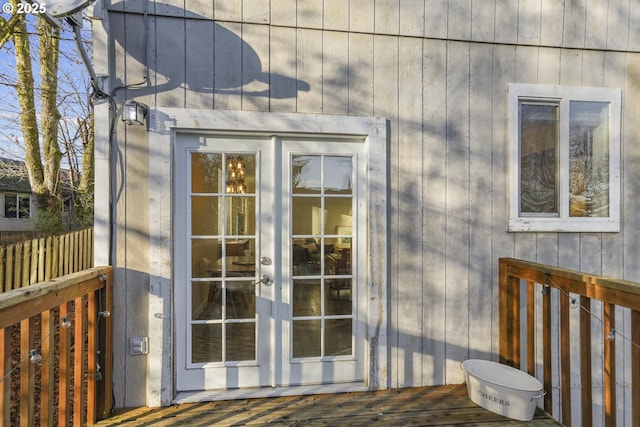 property entrance with french doors