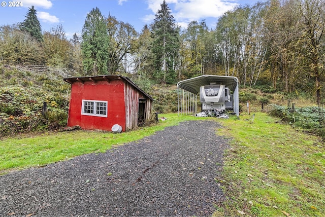 view of outdoor structure featuring a carport