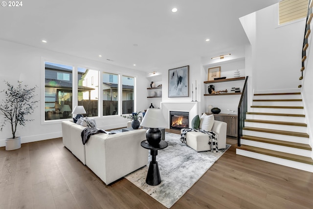 living room featuring wood-type flooring