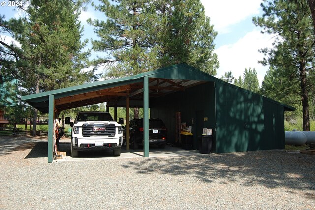 view of car parking with a carport