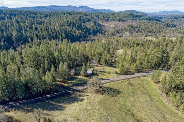 bird's eye view featuring a mountain view