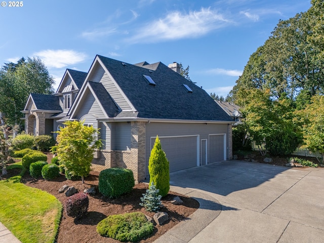 view of property exterior with a garage