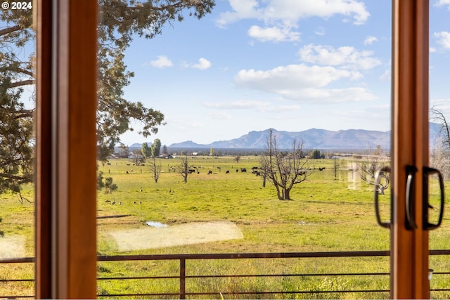 mountain view with a rural view