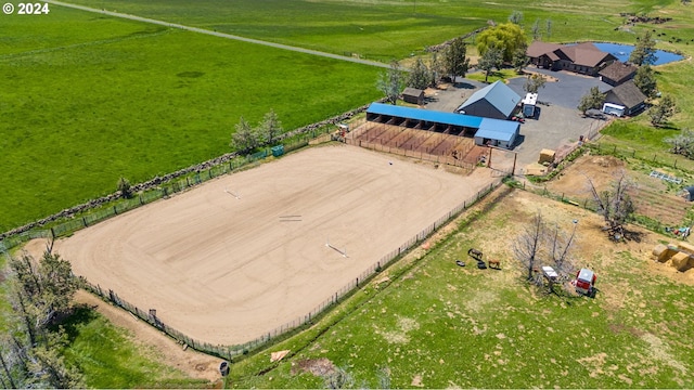 aerial view featuring a rural view